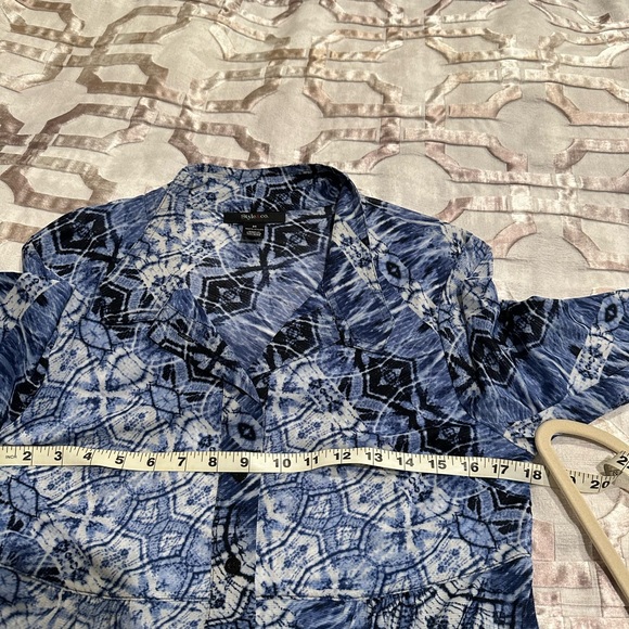 Style and co button down shirt python dye prints tunic - Picture 7 of 8